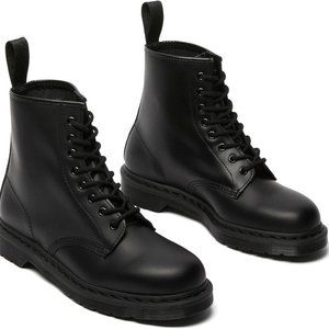 DR. MARTENS 1460 8-Eye Mono Boot in Black Mono Color: Black Mono